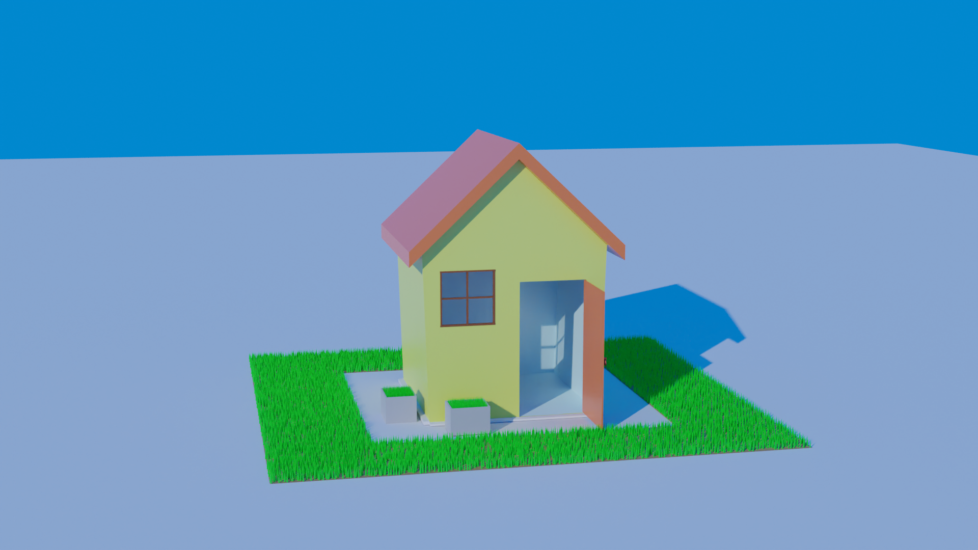 Blender Düşük poligon ev modeli/ Low poly home model(+Tutorial) preview image 1